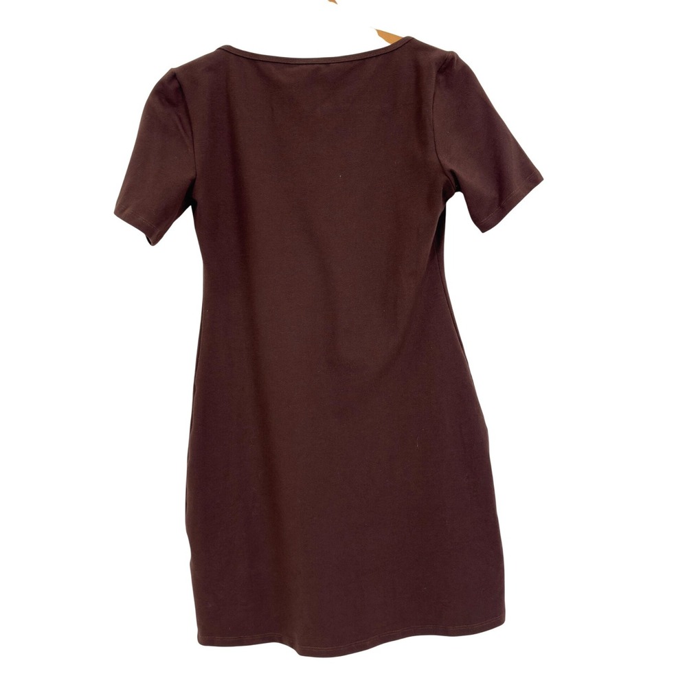 Reformation Aubriella Knit Dress Cafe V-neck Body con Organic Cotton - Large - Picture 2 of 7